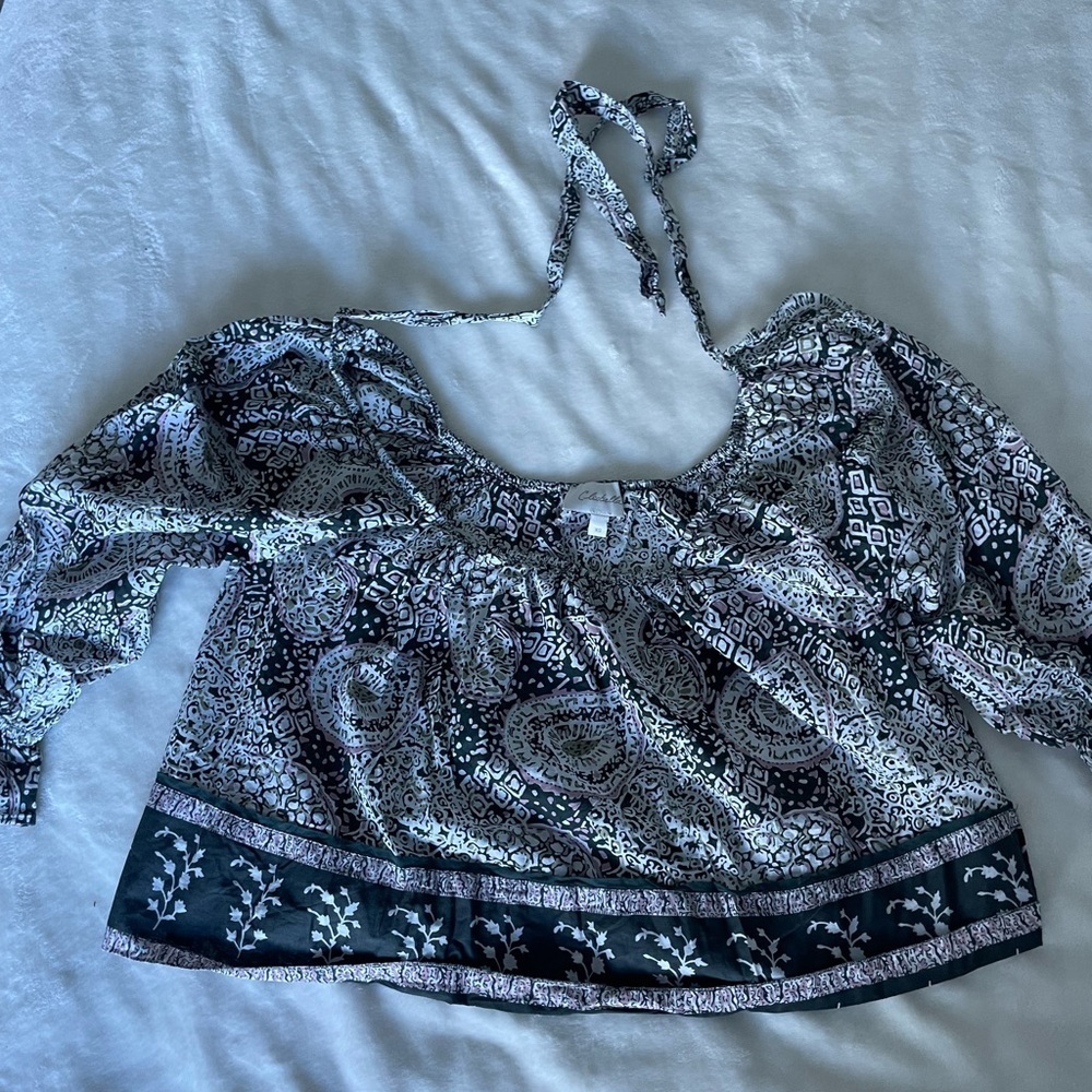 Cleobella Black and White Patterned Blouse